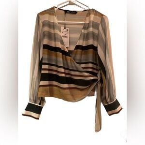 NWT Zara Wrap Blouse